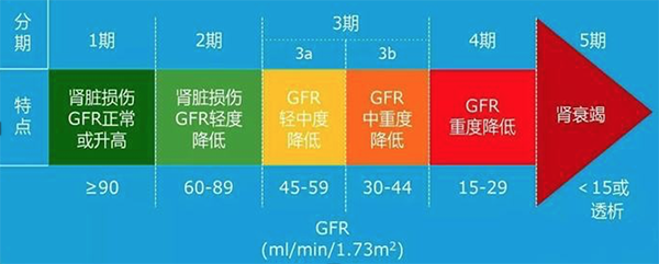 慢性肾病的定义以及各分期的特点